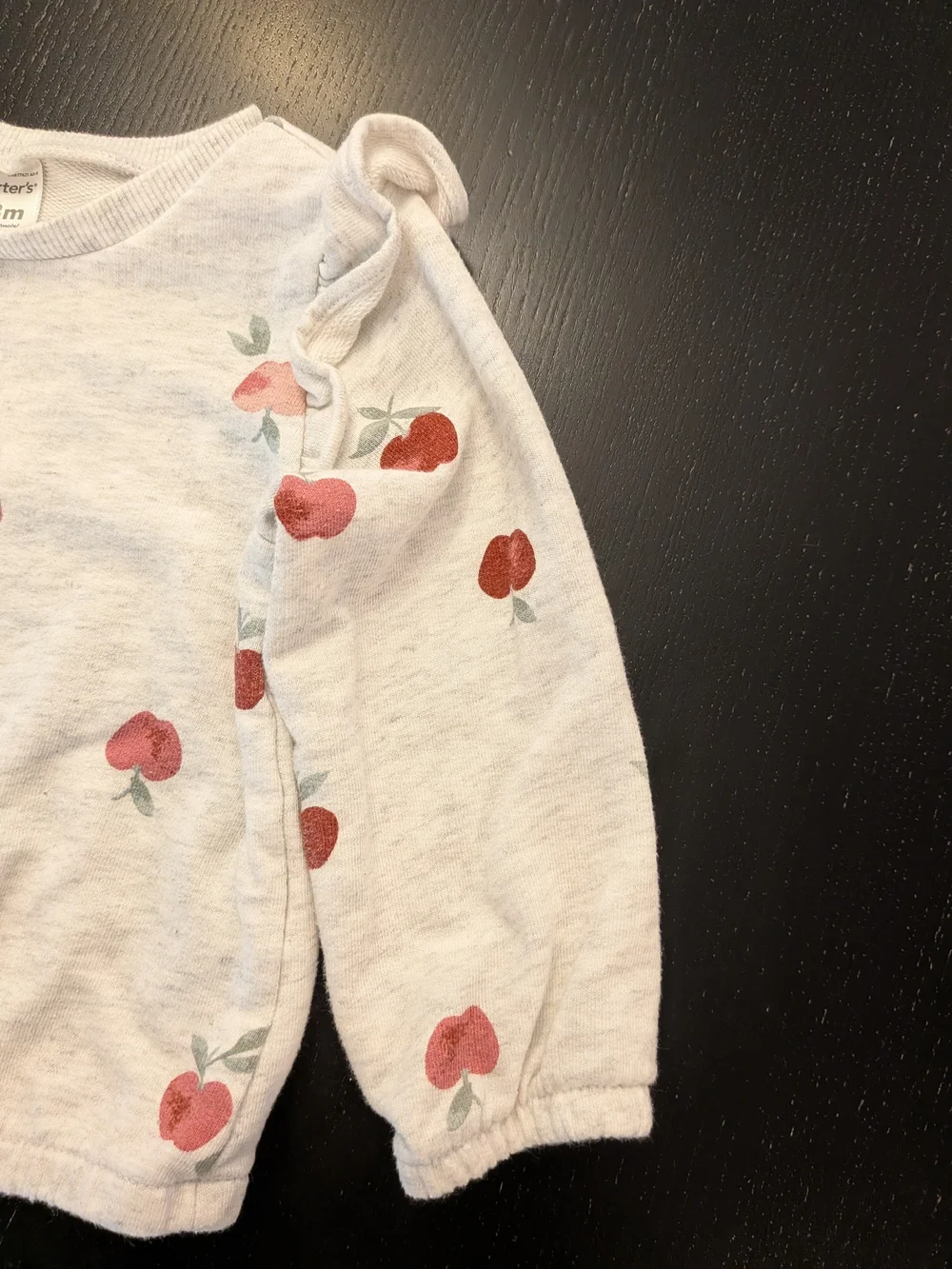 Carter's Cream Sweatshirt & Jogger Set with Red Apple Print